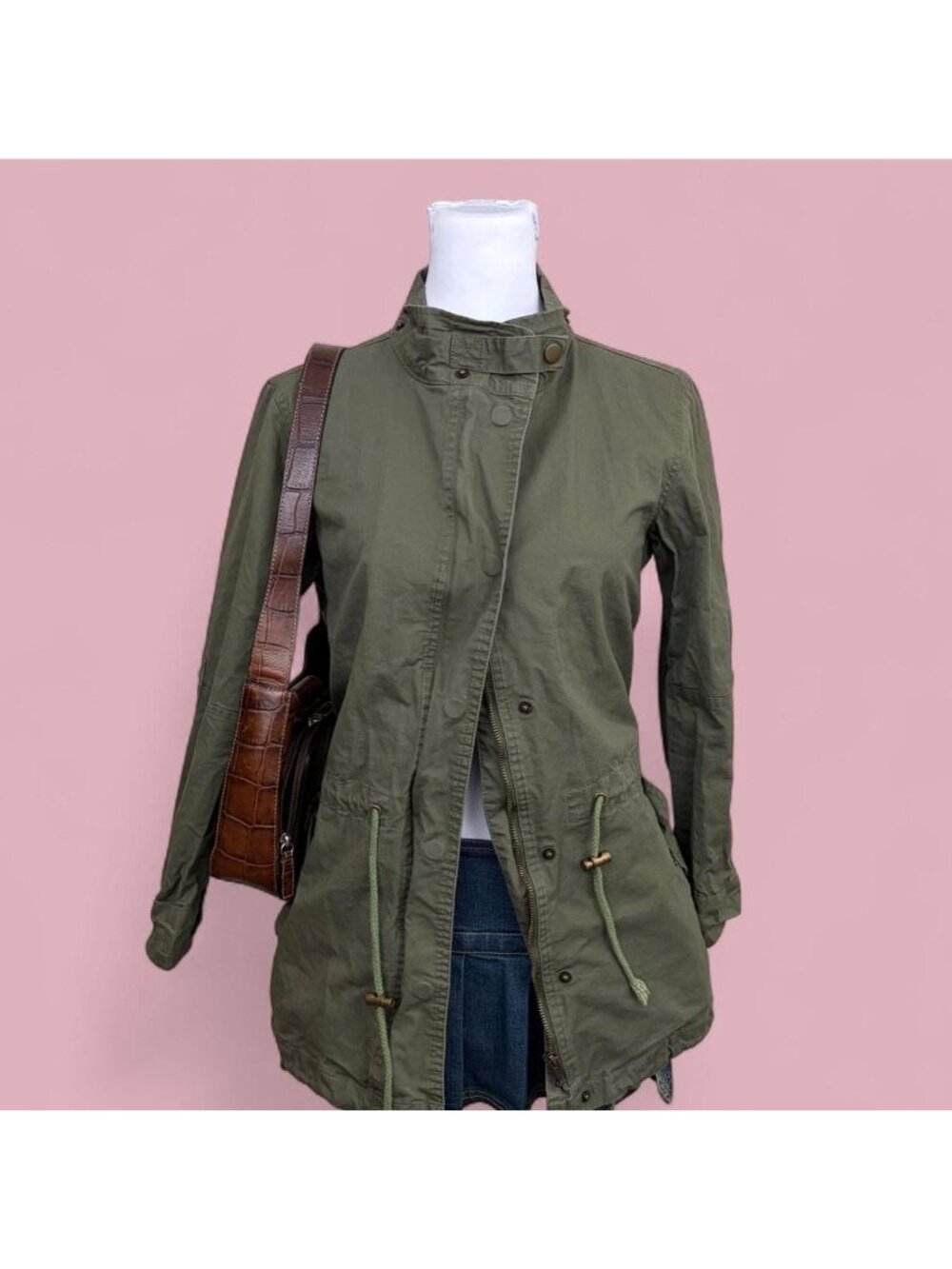 2010s green grunge cargo jacket